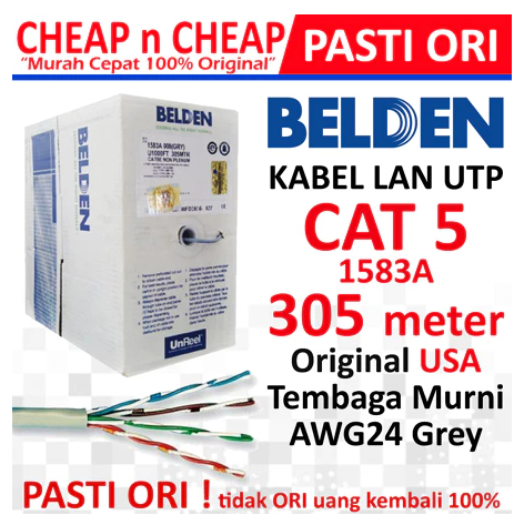 Kabel Lan Belden Cat 5 305m UTP Ethernet 1 Roll 305 m meter Cat5 5e Cat5e